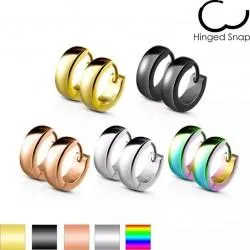 Spikes SE2003-GD hoop earrings in yellow gold-tone steel (pair)