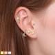 Titanium Labret Earring with Crescent Moon PiercedFish TIL12 for Helix Tragus Lip Piercing (1 pc)