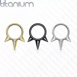 Clicker ring made of titanium with spikes PiercedFish RHT57 earring for piercing septum, ear, eyebrow, lips (diameter from 8 mm to 10 mm)