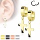 Spikes SE2079 steel hoop earrings with crosses (pair)
