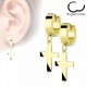 Spikes SE2079 steel hoop earrings with crosses (pair)