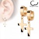 Spikes SE2079 steel hoop earrings with crosses (pair)