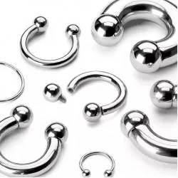 Circular horseshoe made of steel with internal thread PiercedFish HSI for septum, ear, earring hard for tunnels, for eyebrows, lips, navel, nipples, cm piercings (1 pc)