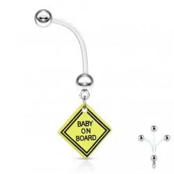 Banana navel piercing PiercedFish NPG-1005 for pregnant women (1 pc)