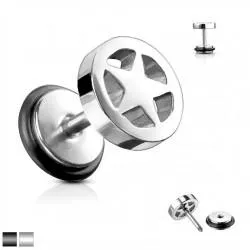 PiercedFish PSFX-14 earring with star (imitation plug) (1 pc)