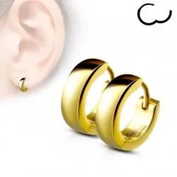 Spikes SE2003-GD hoop earrings in yellow gold-tone steel (pair)